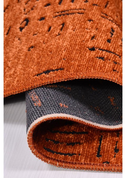 Venüs Kiremit Iskandinav Desenli Kaymaz Pamuk Kilim – Makinede Yıkanabilir, Modern ve Şık Tasarım Halı