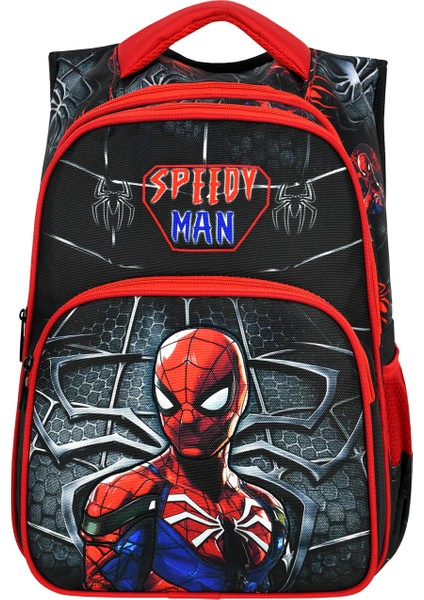 Speedy Man Desenli Ilkokul Çantası Beslenme Çantalı 25403 modelleri