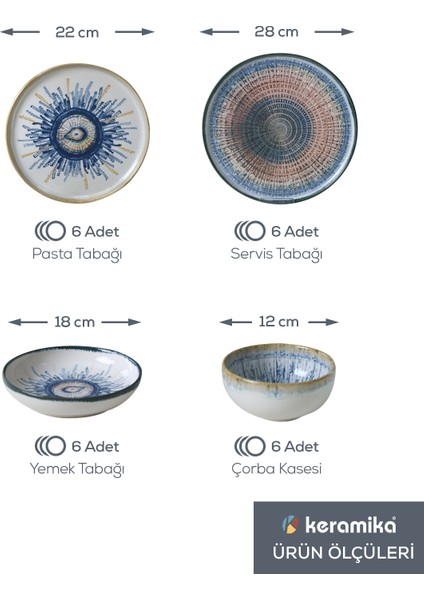 Hydra Yemek Takımı 24 Parça 6 Kişilik
