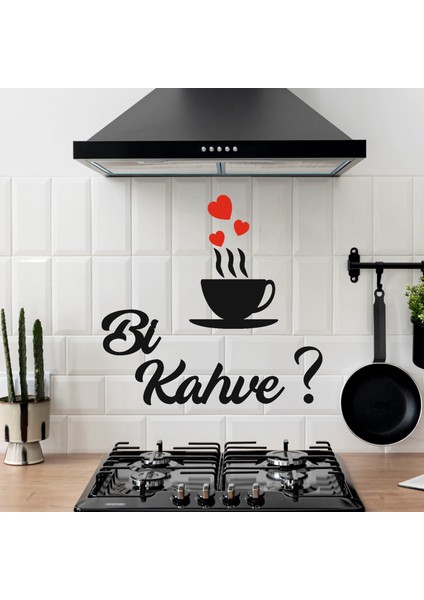 Duvar Dekorasyonu|''bi Kahve?'' Yazılı Set|70*67 CM|TB2019