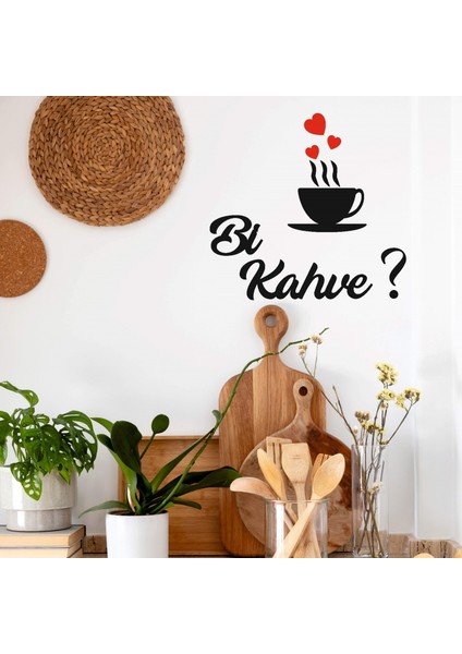 Duvar Dekorasyonu|''bi Kahve?'' Yazılı Set|70*67 CM|TB2019