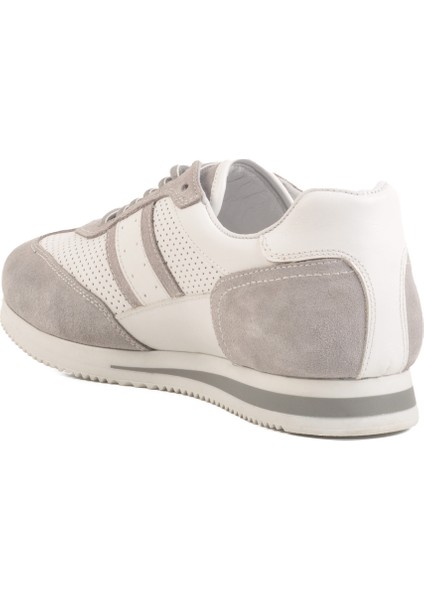 Gri Deri Erkek Sneaker