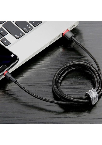 Cafule Micro USB 0.50 Kısa 2.4A Hızlı Şarj Halat USB Kablo - Siyah,gri