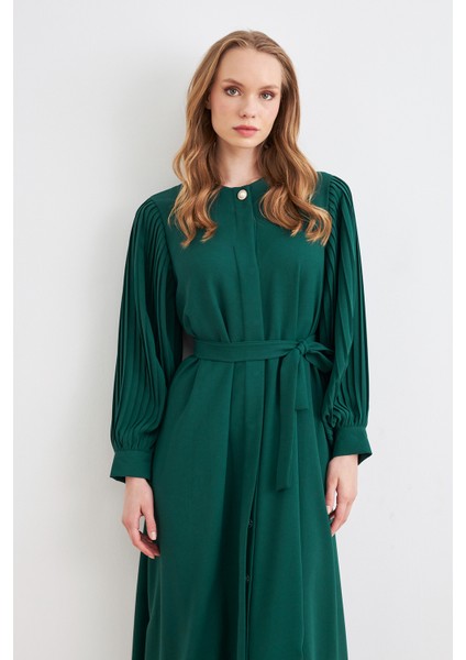 Kolları Piliseli Abaya - Zümrüt modelleri
