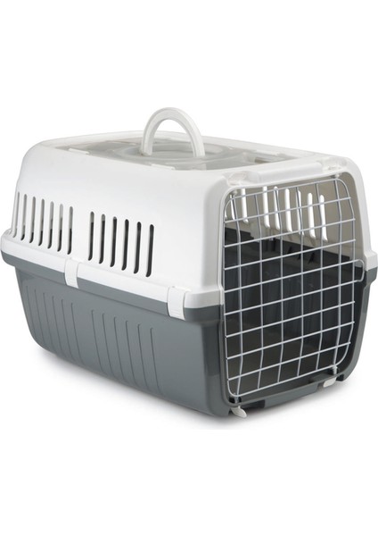 Köpek Veya Kedi Taşıma Kabı, Çift Girişli, Gri/beyaz, 55X35X34CM Zrnet