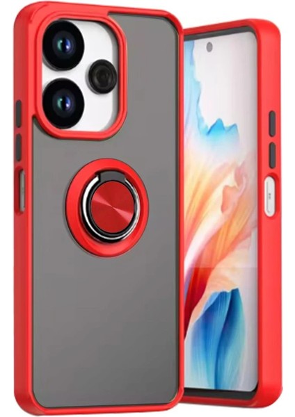 Xiaomi Redmi 13 4g Kılıf Montreal Yüzüklü Silikon Kapak - Kırmızı Zrnet
