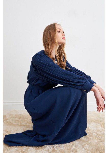 Kolları Piliseli Abaya - Indigo
