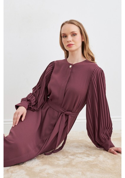 Kolları Piliseli Abaya - Gül Kurusu fırsatları