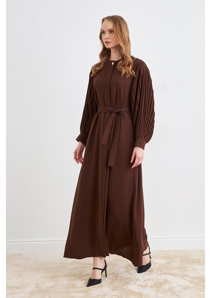 Kolları Piliseli Abaya - Kahve