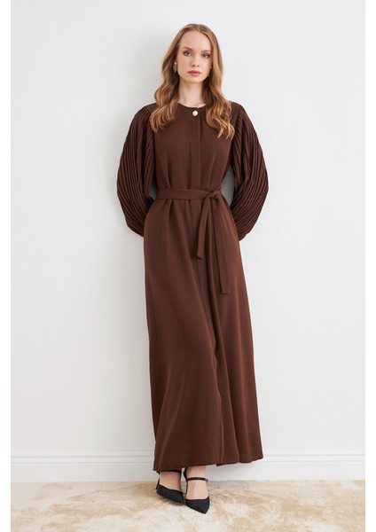 Kolları Piliseli Abaya - Kahve