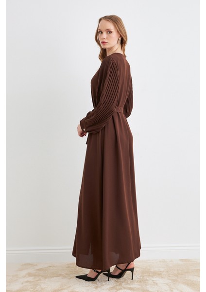 Kolları Piliseli Abaya - Kahve