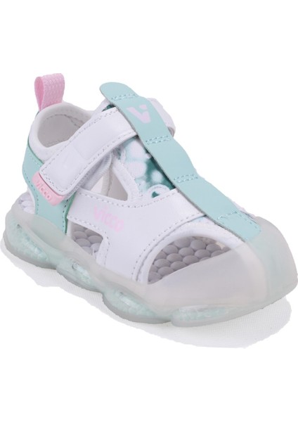 Live 332B525Y217 Beyaz Ortopedik Günlük Işıklı Kız Çocuk Spor Sandalet