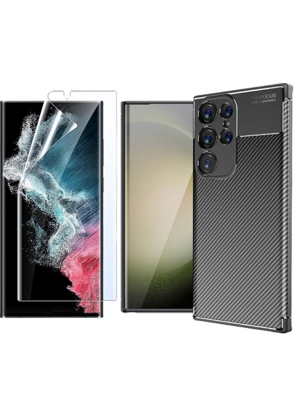 Samsung Galaxy S24 Ultra Kılıf Zore Negro Silikon Kapak + Nano Ekran Koruyucu