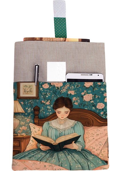 Desenli Yıkanabilir Cepli Kitap Kılıfı 20 x 25 cm Çok Amaçlı Çanta Book Cover
