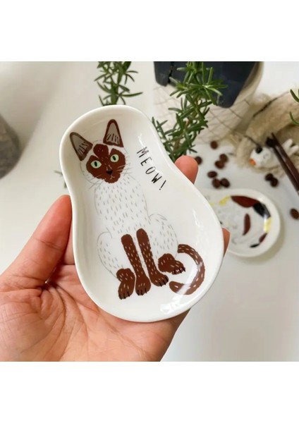 3 Adet Kedi Şeklinde Tabak Seramik Sevimli Yavru Kedi Sos Kabı fırsatları