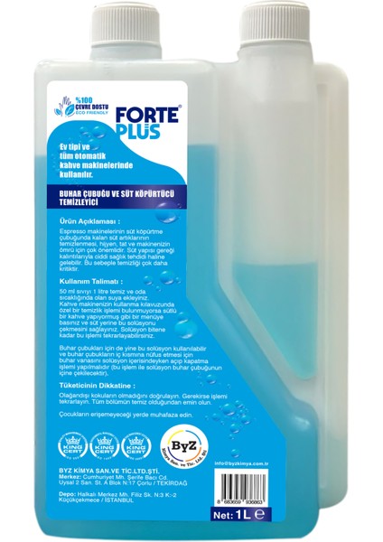 Fort Plus Buhar Çubuğu Süt Proteinleri Temizleyici ve Kireç Önleyici