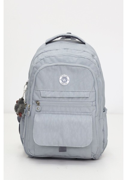 Kapaklı Beş Gözlü Geniş Sırt Çantası – Peluş Hediyeli, Konforlu Askılı, Günlük Kullanıma Uygun