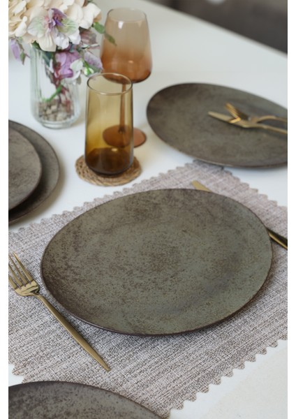 Mat Toprak Stella Servis Tabağı 32 cm 6 Adet 20572