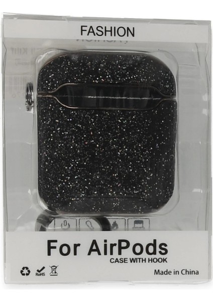 Apple AirPods 2 (2.nesil) Spell Simli Kılıf - Siyah Zrnet