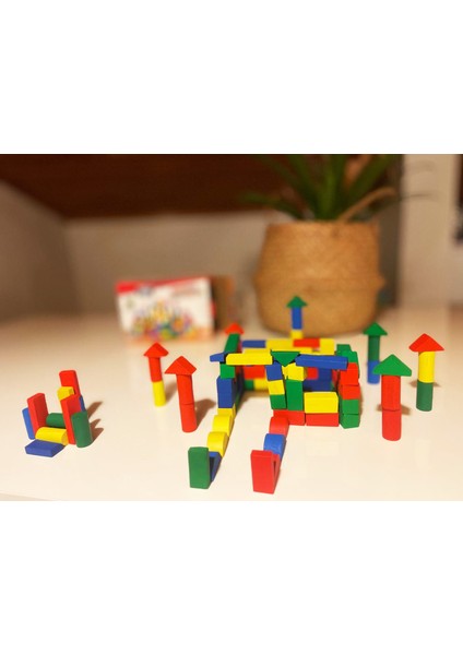 Ahşap Bloklar 100 Parça Kutulu Montessori Oyuncak