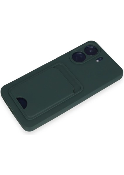 Xiaomi Redmi 13C Kılıf Kelvin Kartvizitli Silikon - Koyu Yeşil Zrnet