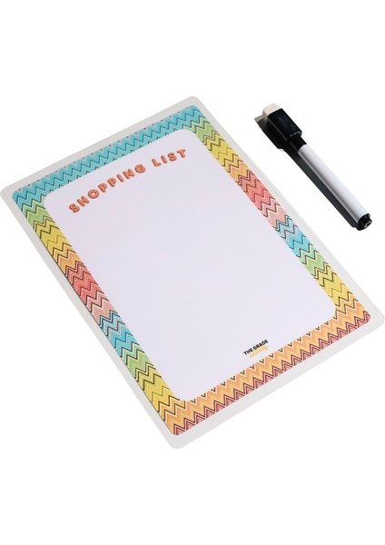 Yaz-Sil Zikzak Desen Shopping List Manyetik Buzdolabı Planlayıcımagnetli Planlayıcı Buzdolabı Notluk
