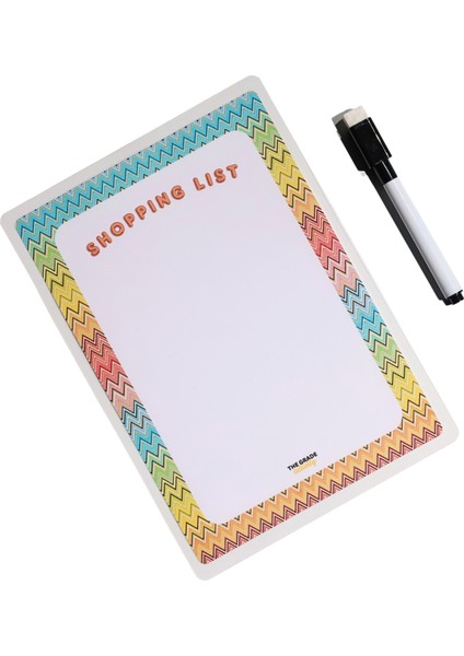 Yaz-Sil Zikzak Desen Shopping List Manyetik Buzdolabı Planlayıcımagnetli Planlayıcı Buzdolabı Notluk