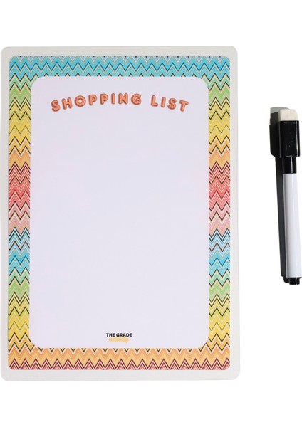 Yaz-Sil Zikzak Desen Shopping List Manyetik Buzdolabı Planlayıcımagnetli Planlayıcı Buzdolabı Notluk