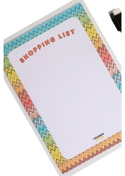 Yaz-Sil Zikzak Desen Shopping List Manyetik Buzdolabı Planlayıcımagnetli Planlayıcı Buzdolabı Notluk