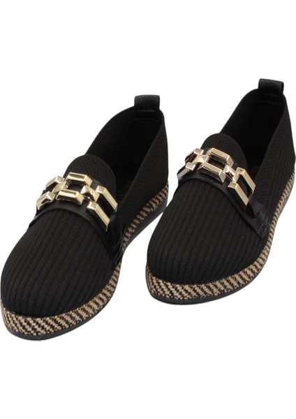 Siyah Triko Tokalı Kadın Günlük Babet Ayakkabı fiyatları