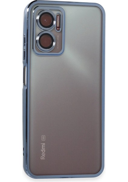 Xiaomi Redmi Note 11E Kılıf Razer Lensli Silikon - Açık Mavi Zrnet