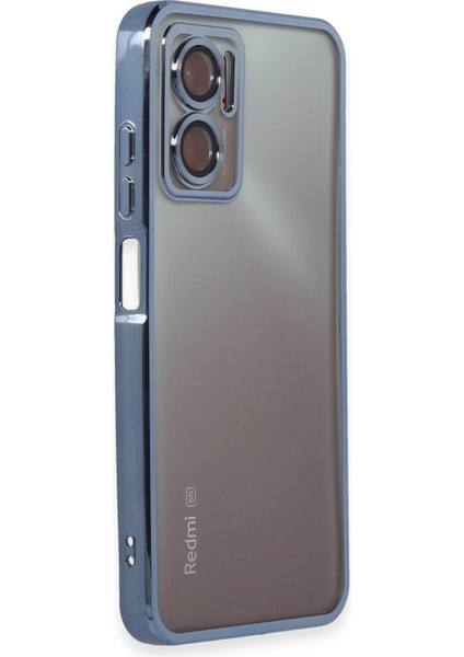 Xiaomi Redmi Note 11E Kılıf Razer Lensli Silikon - Açık Mavi Zrnet