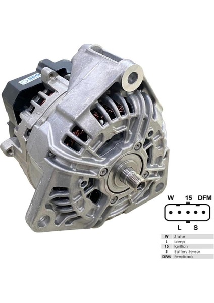 24V Alternatör Dinamo 100 A (5 Fiş Soketli) (W-L-15-S-Dfm) Mercedes Axor/varıo/actros 2003