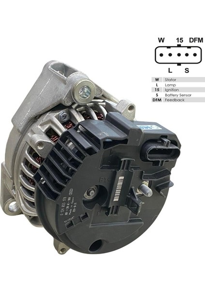 24V Alternatör Dinamo 100 A (5 Fiş Soketli) (W-L-15-S-Dfm) Mercedes Axor/varıo/actros 2003 modelleri