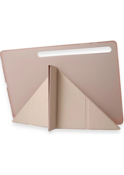 Samsung Galaxy Tab A9 Plus Kılıf Kalemlikli Mars Tablet Kılıfı - Rose Gold Zrnet