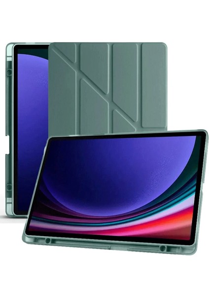 Samsung Galaxy X610 Tab S9 Fe Plus 12.4 Kılıf Kalemlikli Mars Tablet Kılıfı - Koyu Yeşil Zrnet