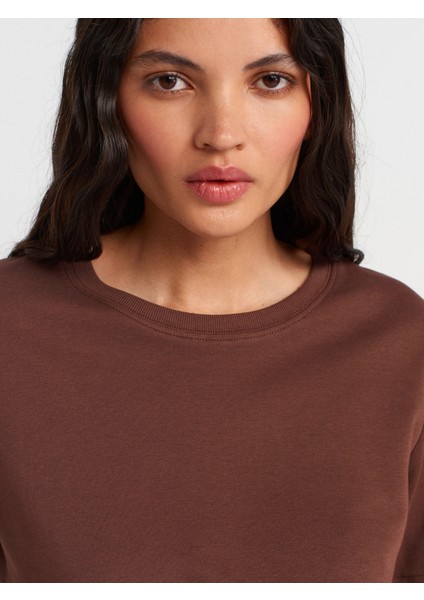 31763 Bisiklet Yaka T-Shirt-Açık Kahve modelleri