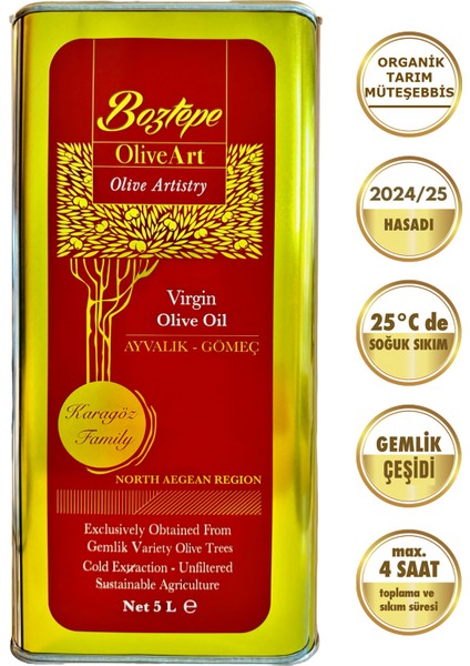 5 Lt Natürel Birinci Zeytinyağı, Soğuk Sıkım, Filtresiz indirimleri