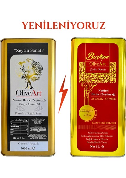 2 x 5 Lt Natürel Birinci Soğuk Sıkım Filtresiz Zeytinyağı