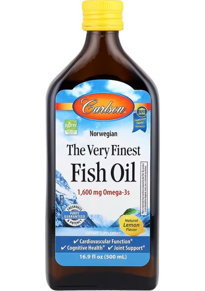 Norwegian, The Very Finest Fish Oil, Natural Lemon , 16.9 Fl Oz (500 Ml)