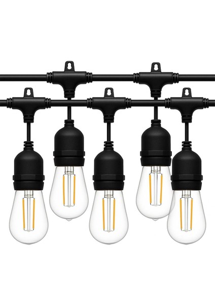 Ledx KB00001 5 Li E27 Duy Sıralı 5 Metre Lamba Kablosu 5 Adet Duy Içerir Açık Hava Düğün Eğlence Alanı Aydınlatma