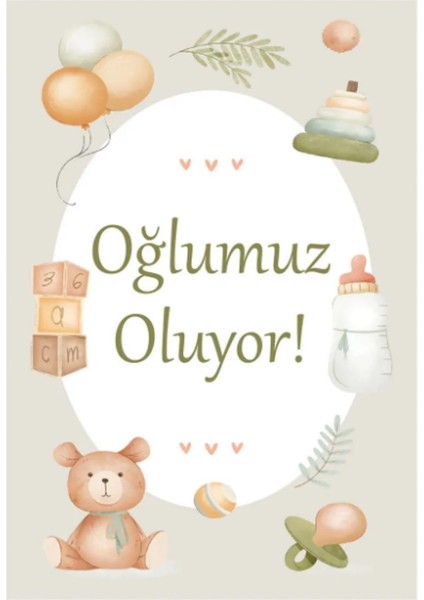 Baba Oluyorsun Müjde Anı Kartı 7 Adet - Anne Baba Oluyorum Kızımız Oğlumuz Oluyor Bebek Hediyelik modelleri