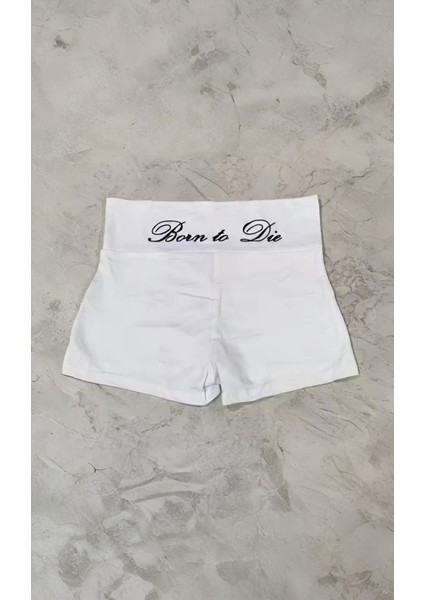Beyaz Lana Del Rey Born To Die Mini Penye Şort