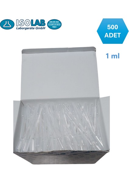 Plastik Damlalık Pastör Pipet 1 ml - 500 Adet / Kutu