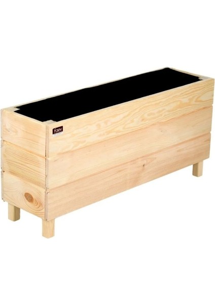 Ahşap Saksı Dış Mekan Çiçeklik Dekoratif Büyük Boy Saksı Hazır Kurulu 95CM x 26CM Yükseklik 45CM