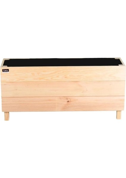Ahşap Saksı Dış Mekan Çiçeklik Dekoratif Büyük Boy Saksı Hazır Kurulu 95CM x 26CM Yükseklik 45CM