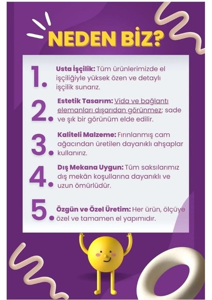 Ahşap Saksı Dış Mekan Çiçeklik Dekoratif Büyük Boy Saksı Hazır Kurulu 95CM x 26CM Yükseklik 45CM