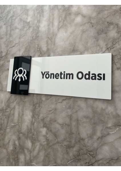 Basic Pearl Black Seri Yönetim Odası Yönlendirme Levhası Kapı Isimliği