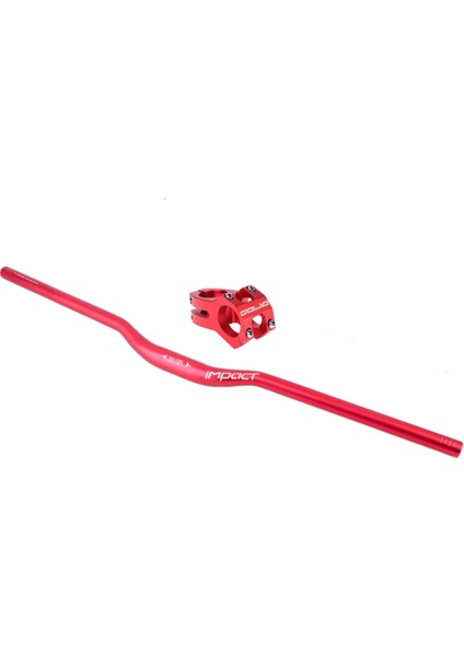 Kırmızı 740MM Alüminyum 31.8 Bisiklet Gidon + Boğaz Seti