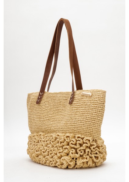 Kadın Hasır El Yapımı Omuz Çanta Zy 25008 Bej fiyatları